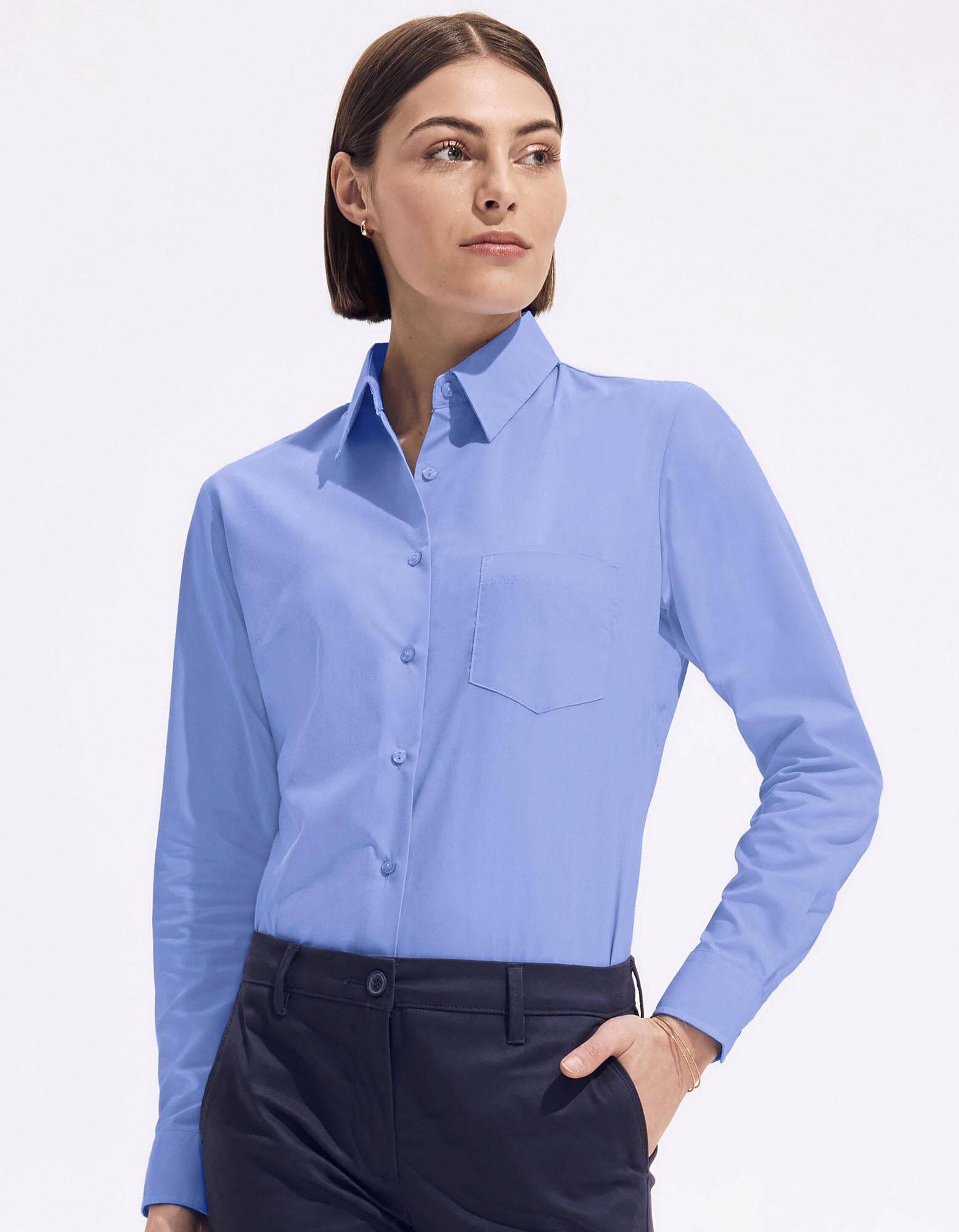 Poplin Blouse Executive Long Sleeve