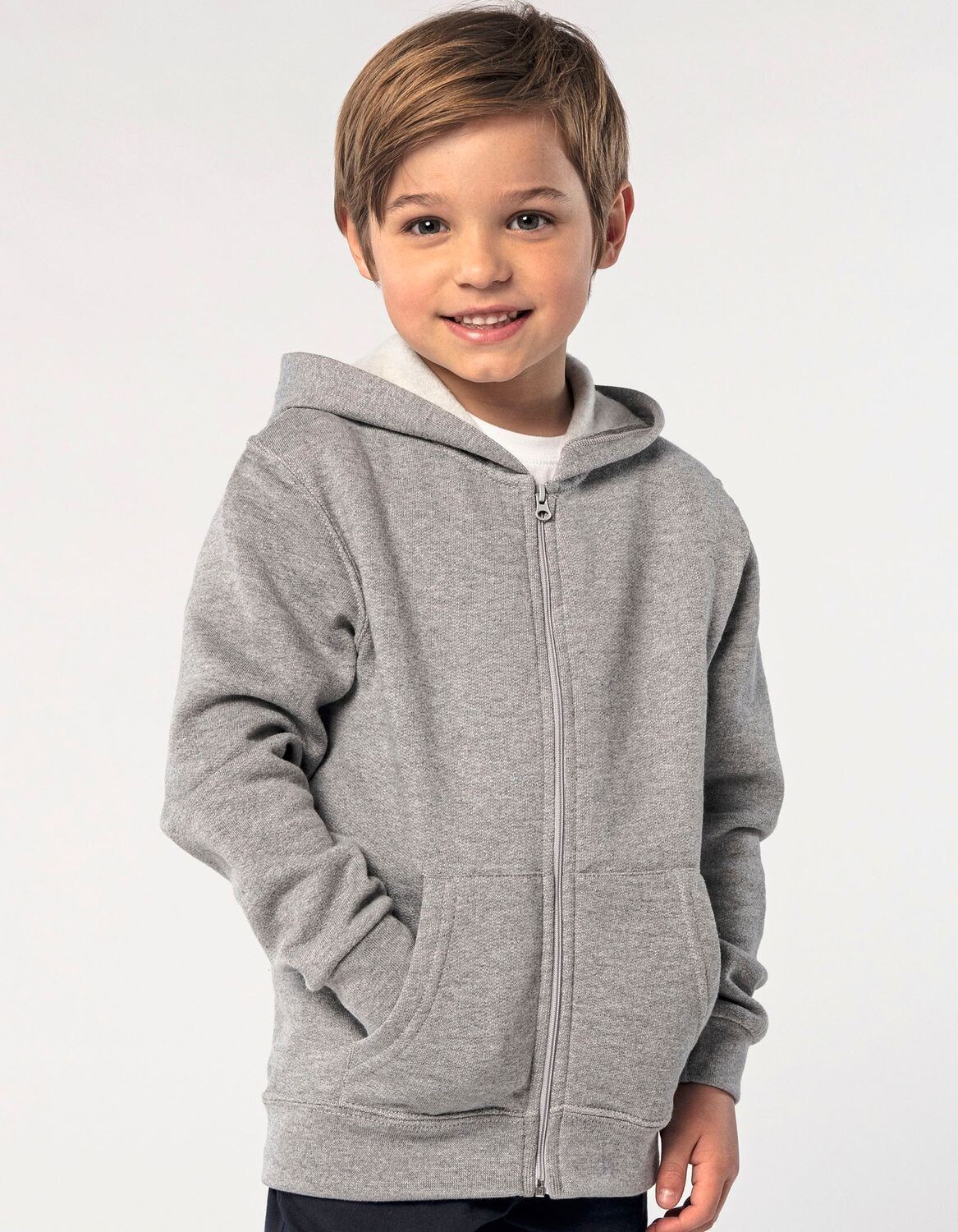 Felpa con cappuccio e zip da bambino Stone