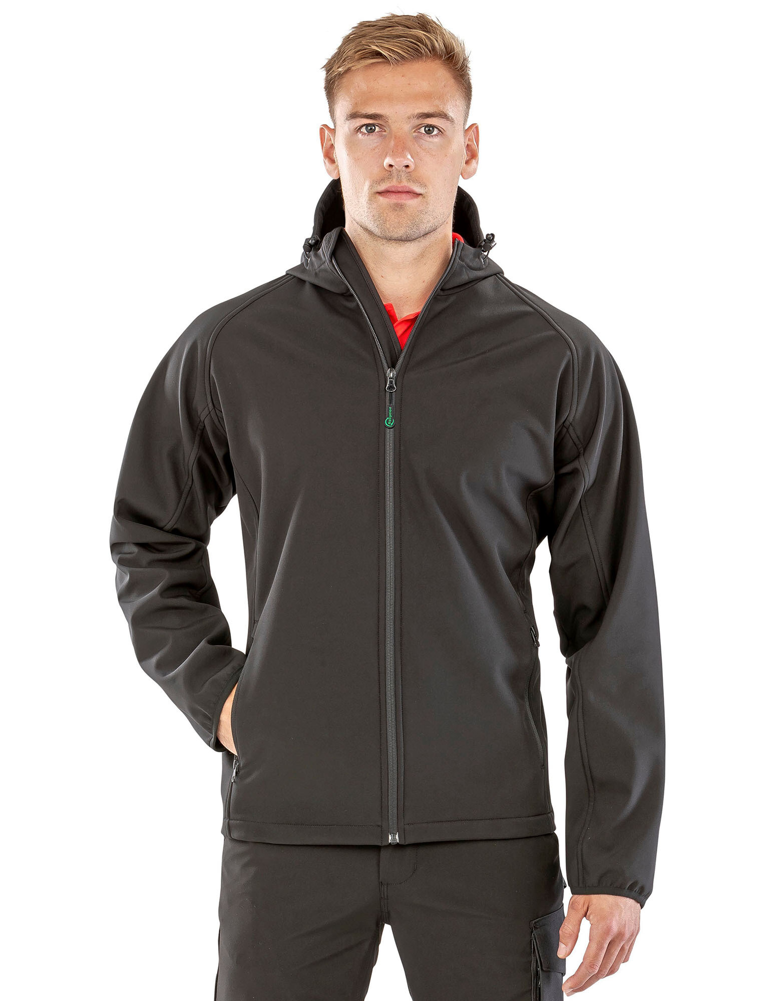 Men's Recycled 3-Layer Printable Hooded Softshell Jacket