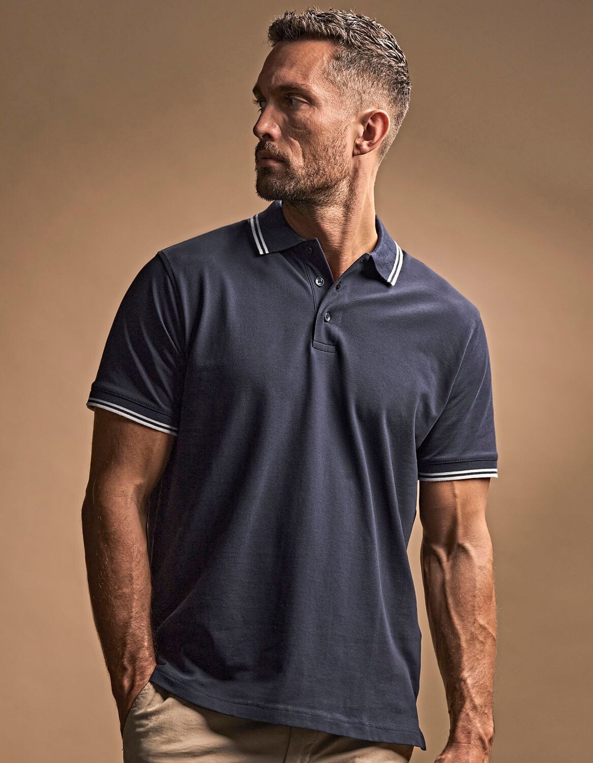 Polo Luxury Stripe Stretch da uomo