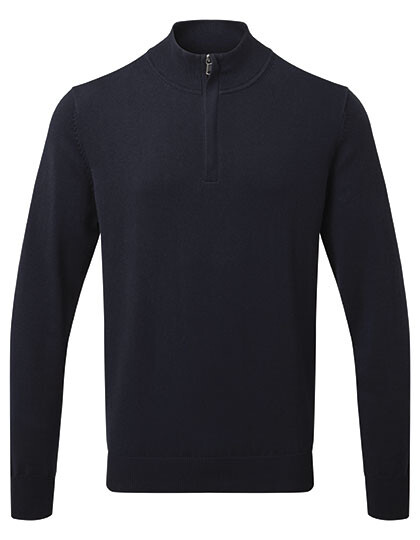 Sweat 1/4 zip en coton pour hommes