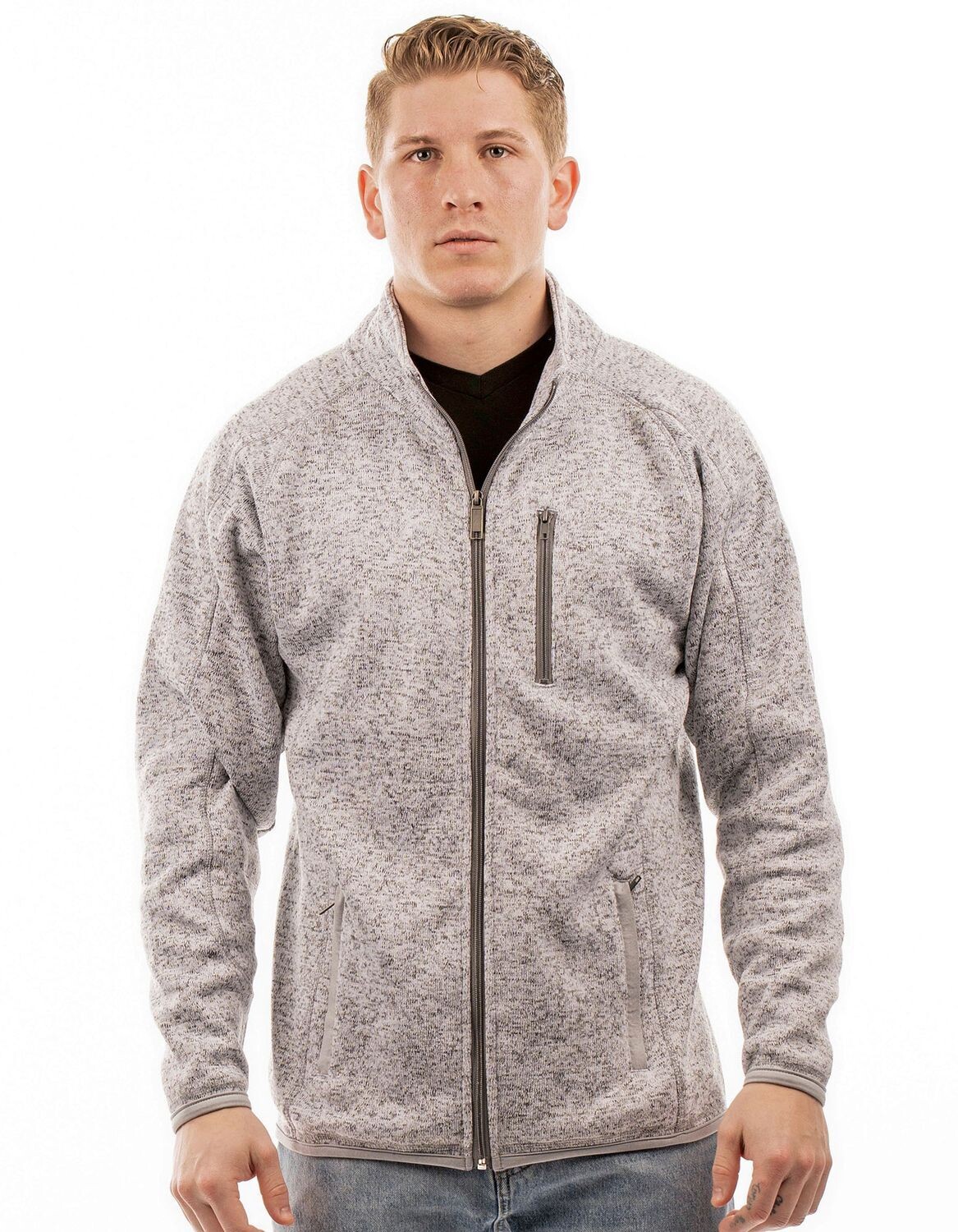 Men's Full Zip Sweater Knit Jacket