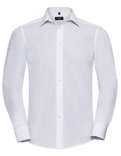 Men's Long-Sleeved Tailored Polycotton Poplin Shirt