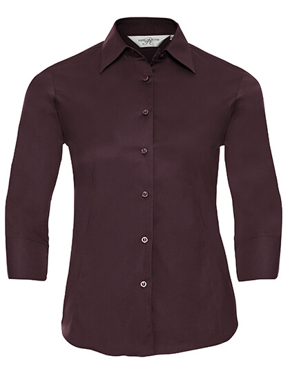 Chemise classique à manches longues en popeline de coton pur pour femme