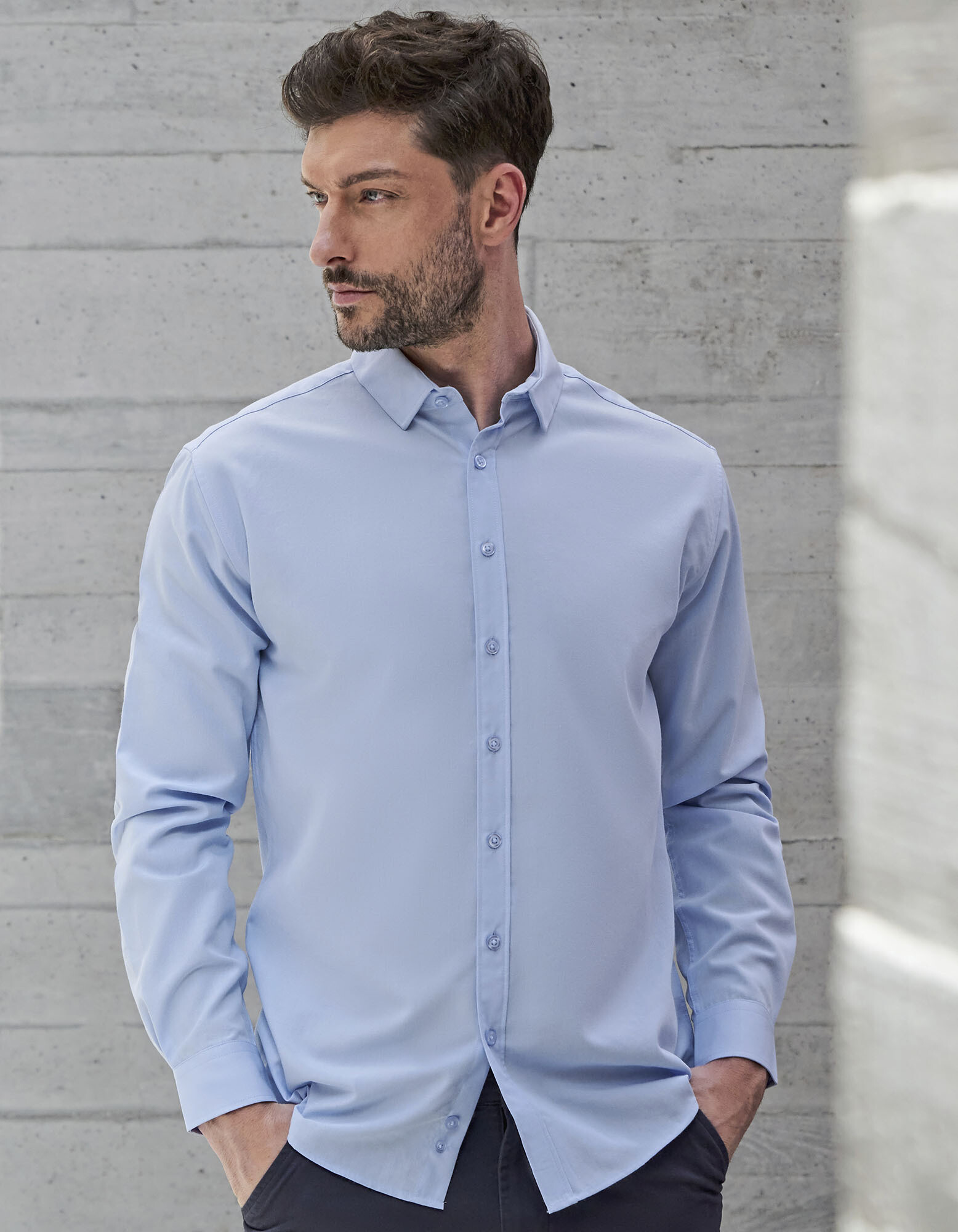 Men's Long Sleeved 'Cotton Feel' Coolplus® Shirt