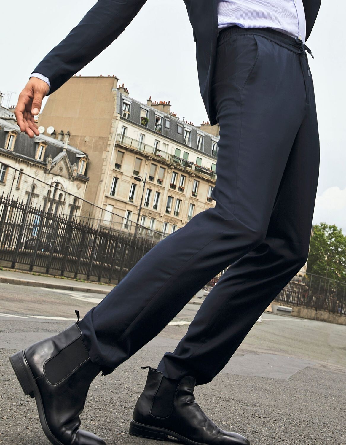 Men's Elasticated Waist Suit Trousers Germain