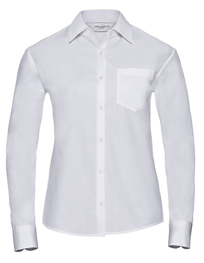 Ladies' Long Sleeve Classic Pure Cotton Poplin Shirt