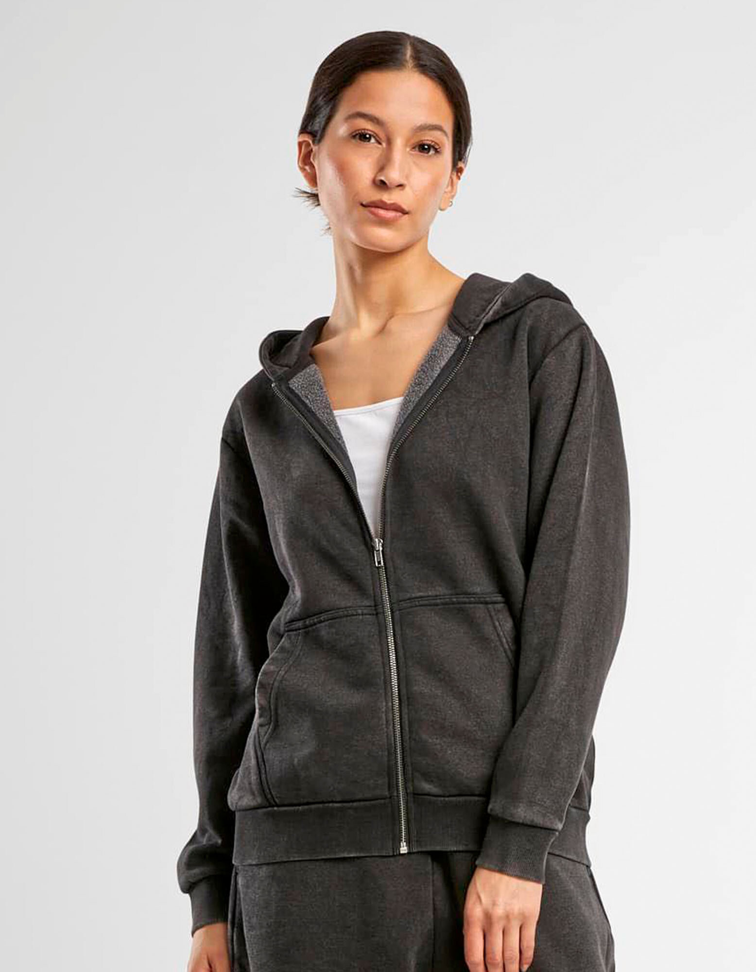 Ladies Vintage Heavy Zip Hoody