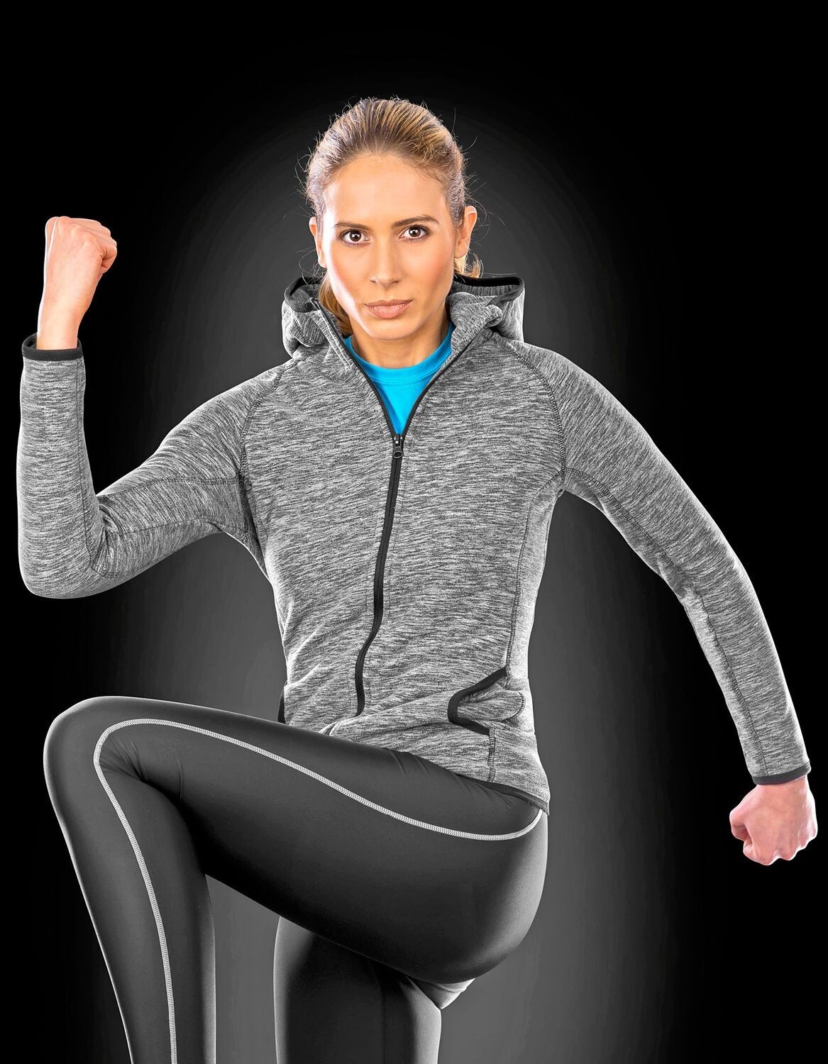 Felpa con cappuccio in micropile da donna