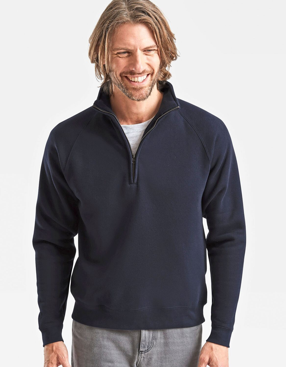 Premium Zip Neck Raglan Sweat