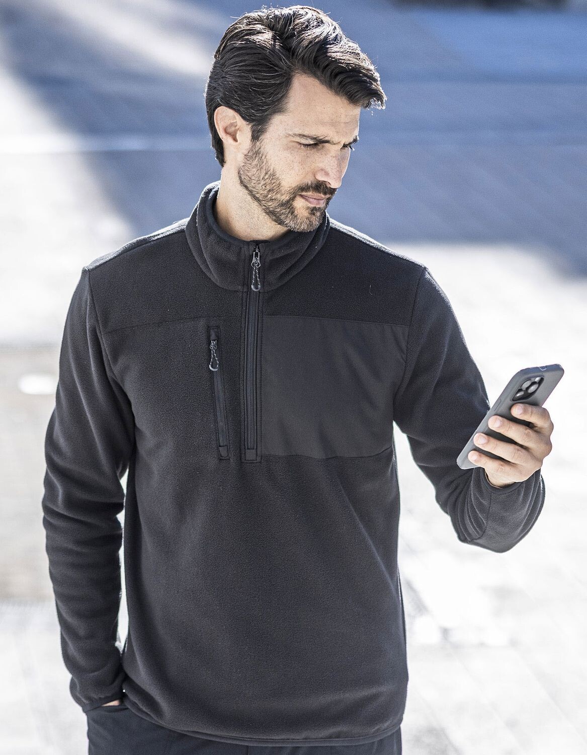 Active Printable Half Zip Microfleece Sweat