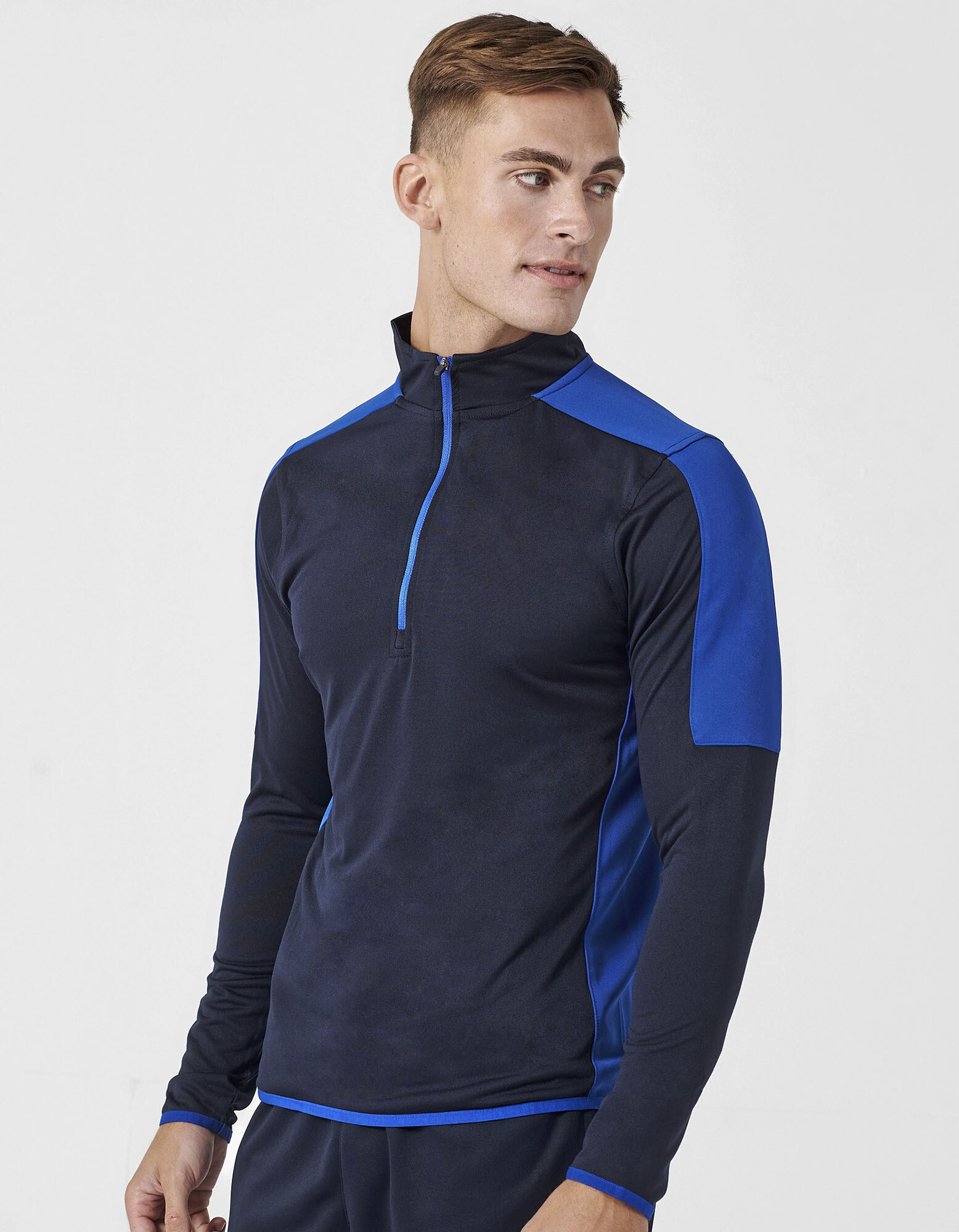 Adults 1/4 Zip Midlayer With Contrast Panelling