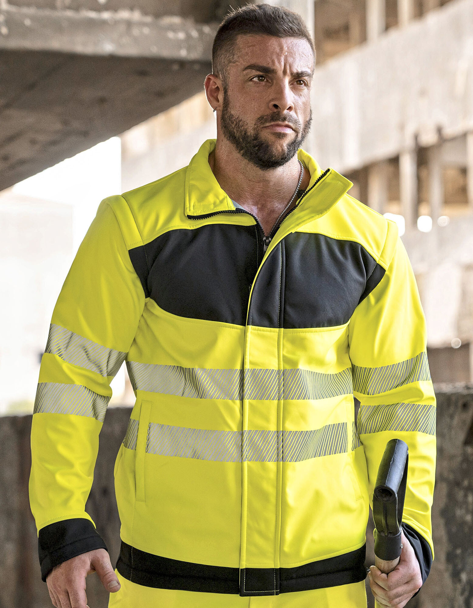 EOS Hi-Vis Workwear Softshell Jacket With Printing Area
