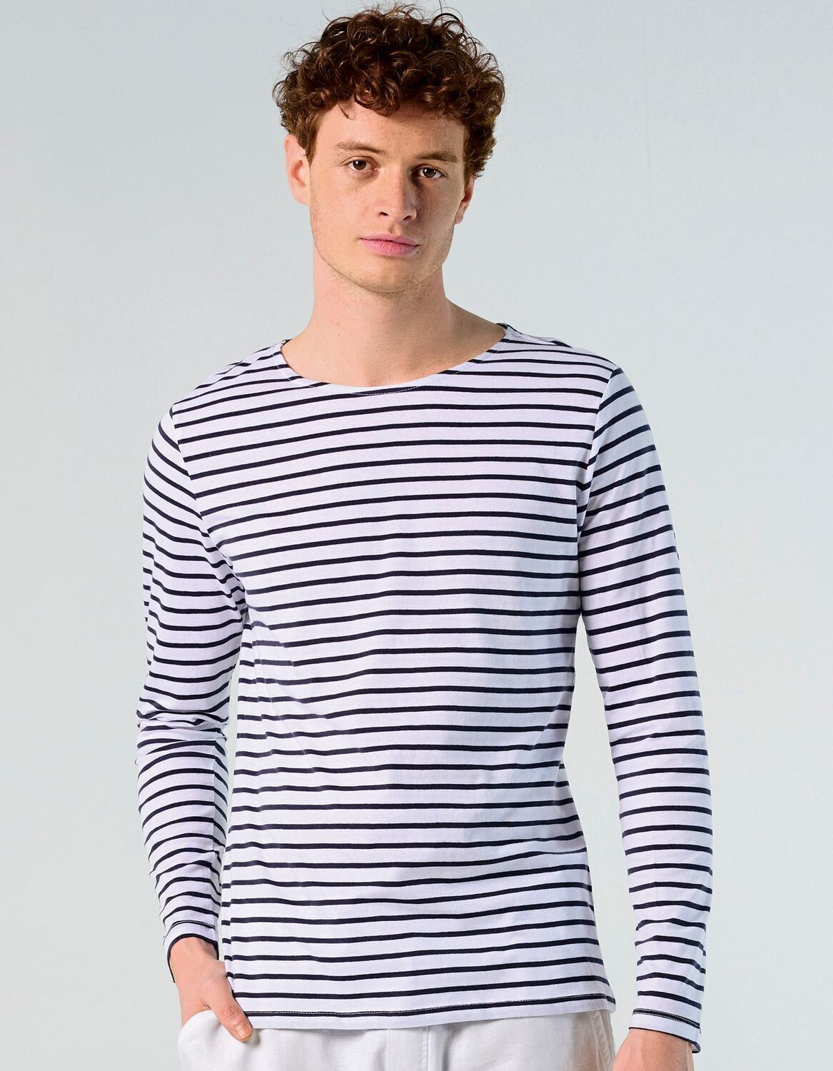 Men´s Long Sleeve Striped T-Shirt Marine