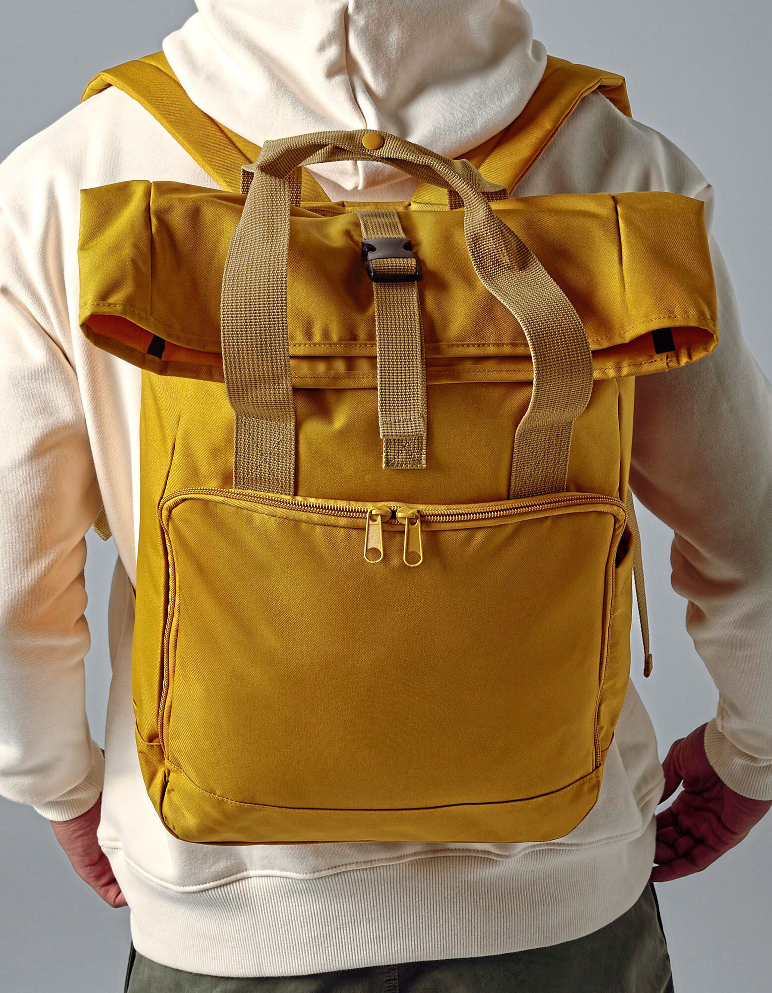 Recycled Twin Handle Roll-Top Laptop Backpack
