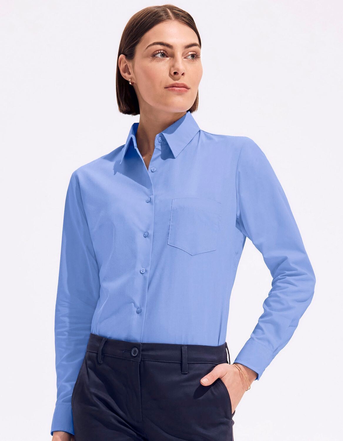 Popeline-Blouse Executive Long Sleeve