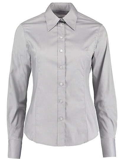 Camisa Oxford de manga larga de corte entallado para mujer, estilo ejecutivo