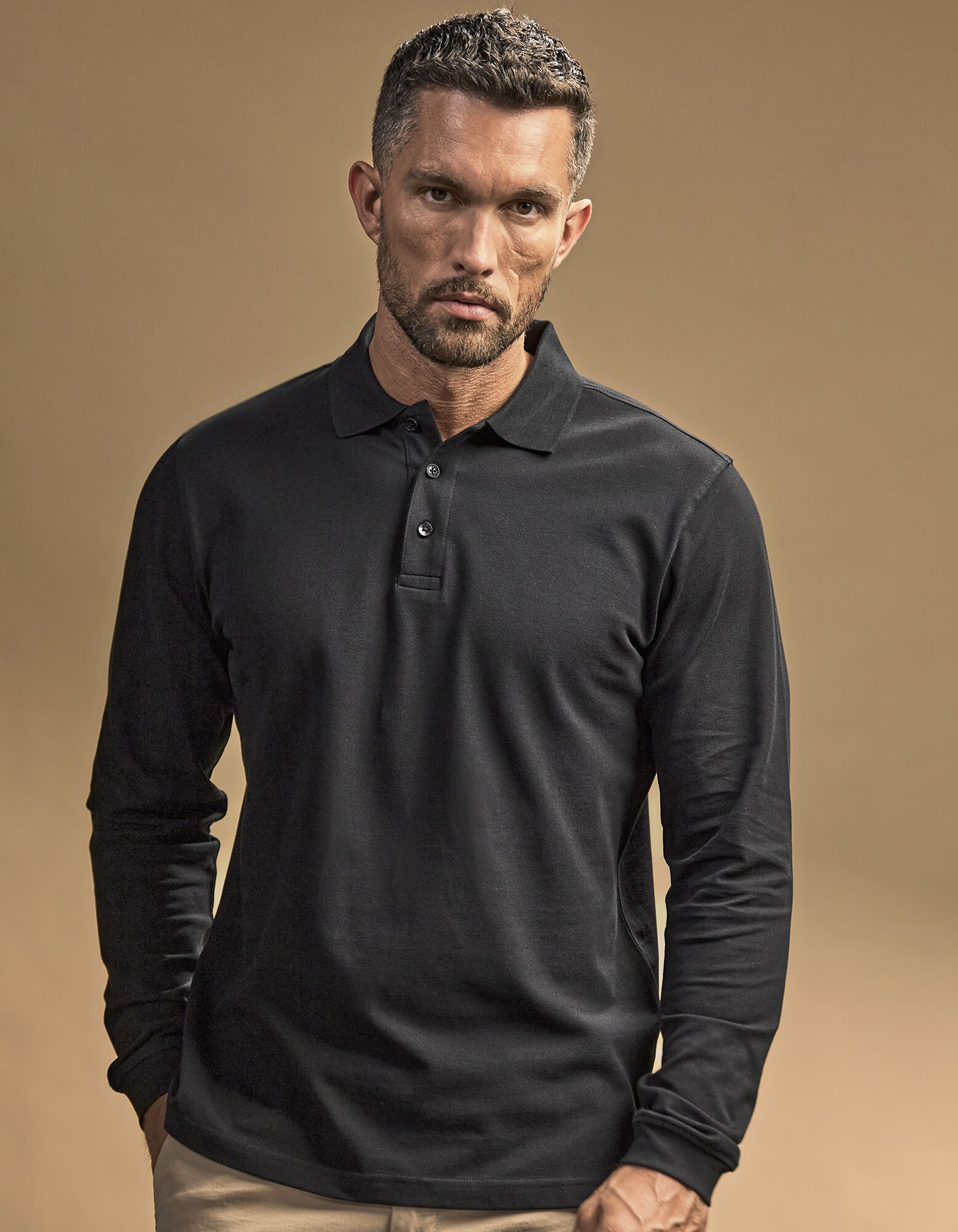 Men´s Luxury Stretch Long Sleeve Polo