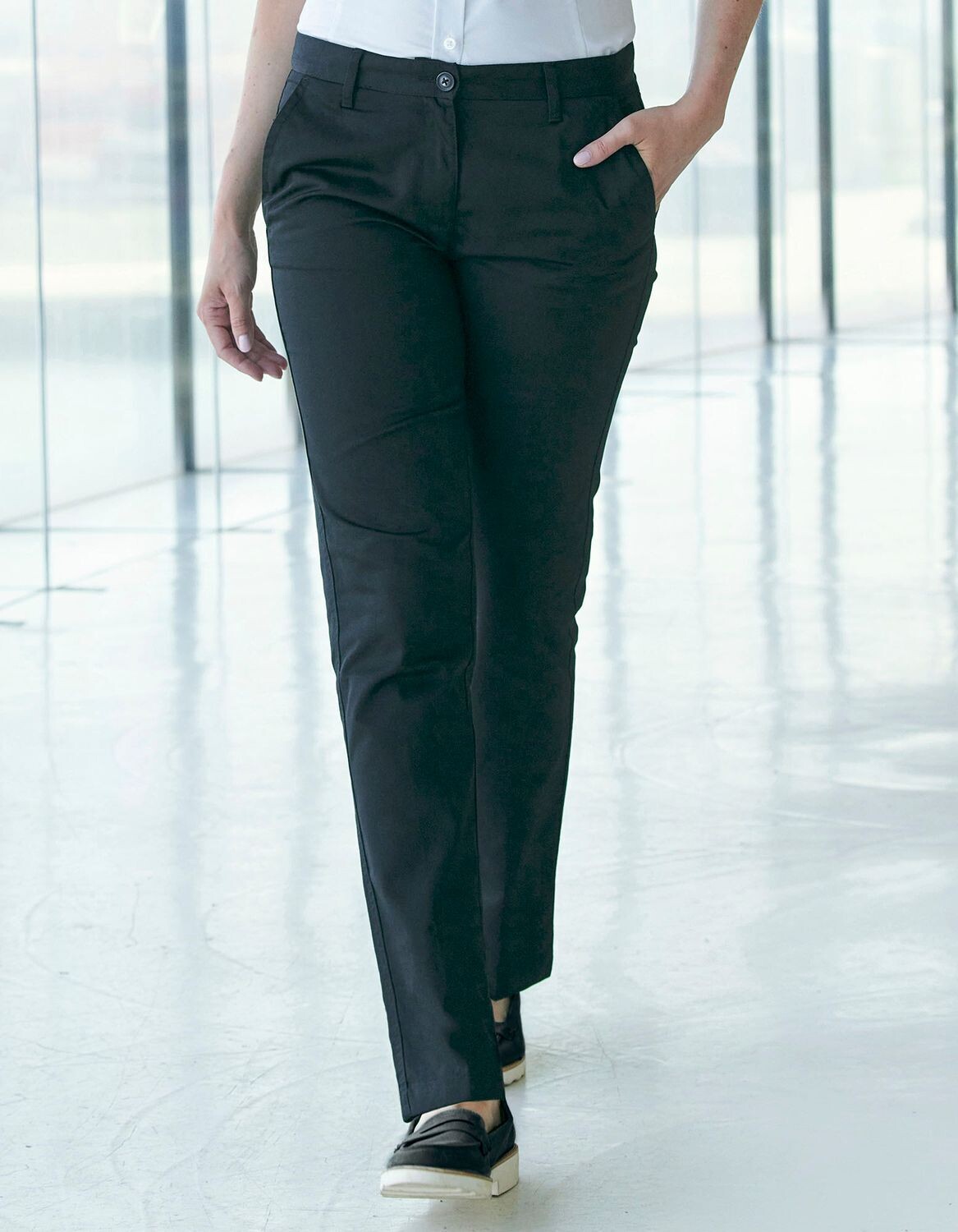 Chino da donna 65/35 in poliestere/cotone
