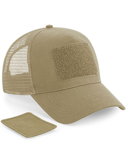 Gorra tipo «trucker» con parche extraíble y cierre a presión