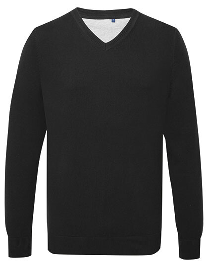Maglione da uomo con scollo a V in misto cotone