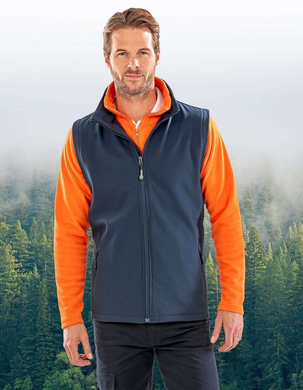 Men's Printable Softshell Bodywarmer with Recycled Fleece Inner