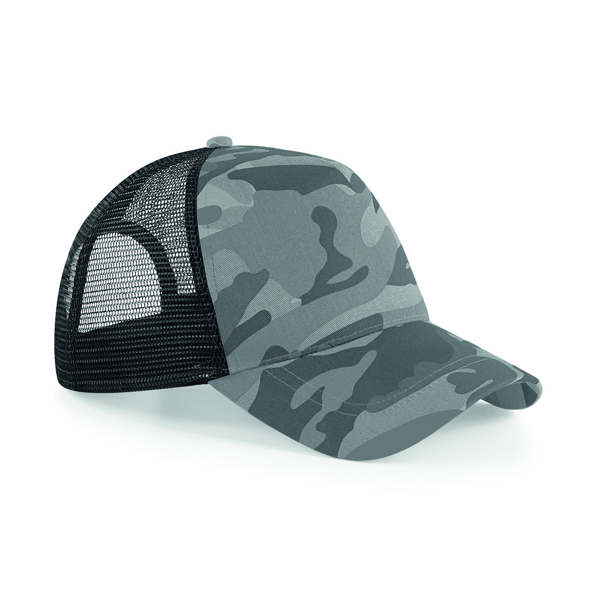 Cappellino da camionista con visiera a scatto mimetico