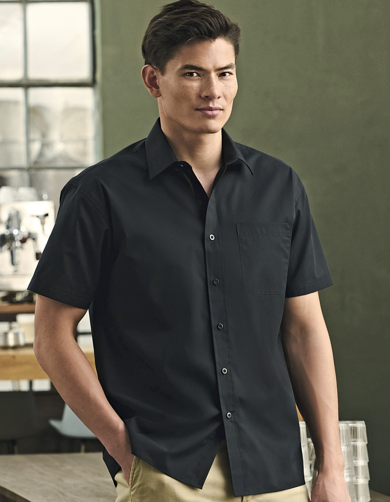 Men's Short Sleeve Classic Polycotton Poplin Shirt