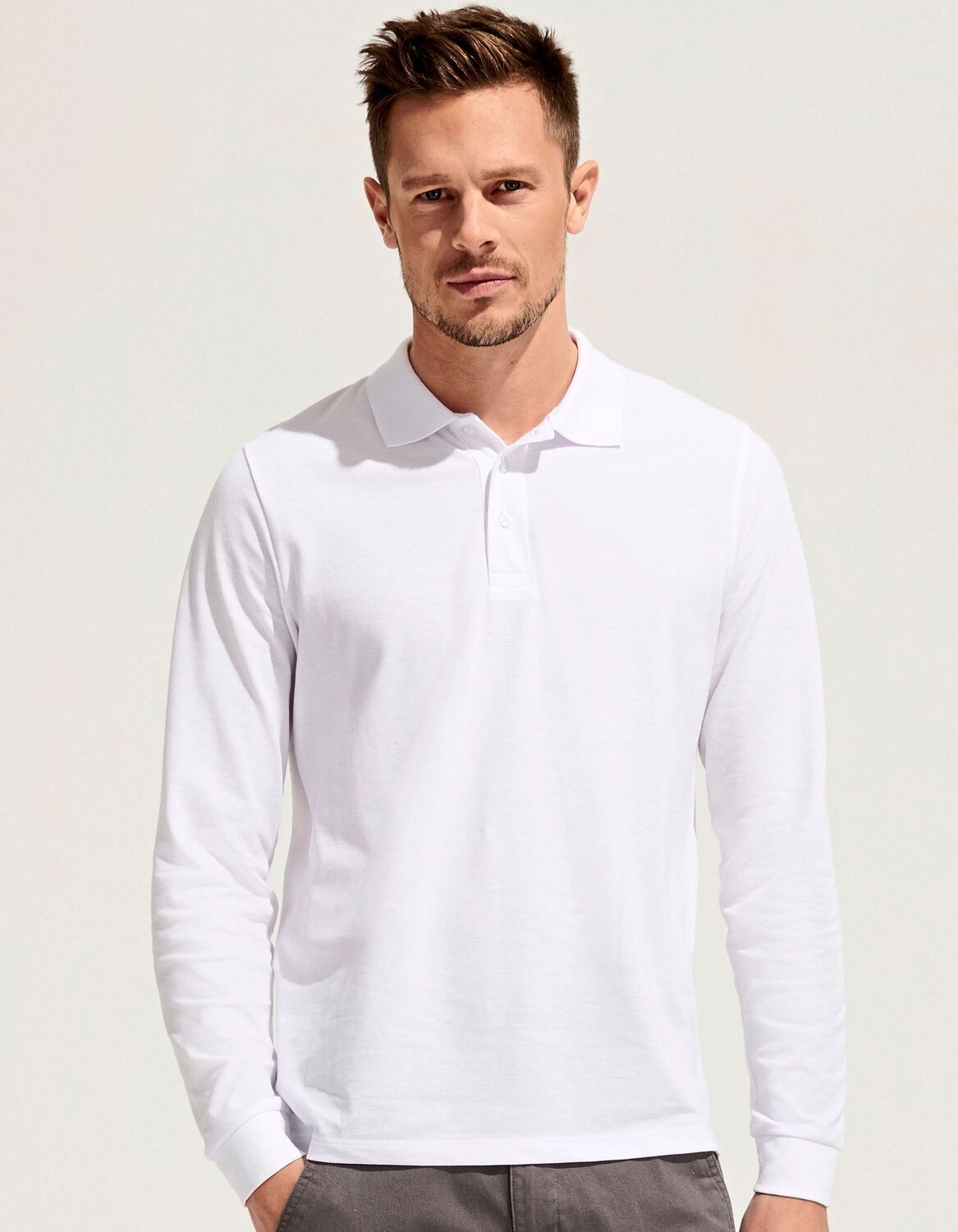 Unisex Long Sleeve Polycotton Polo Shirt