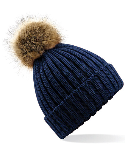 Faux Fur Pom-Pom Chunky Beanie