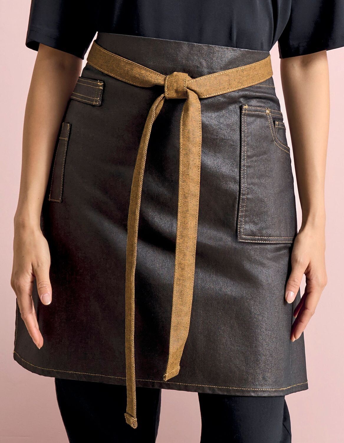 Grembiule in vita in denim con aspetto cerato della Divisione