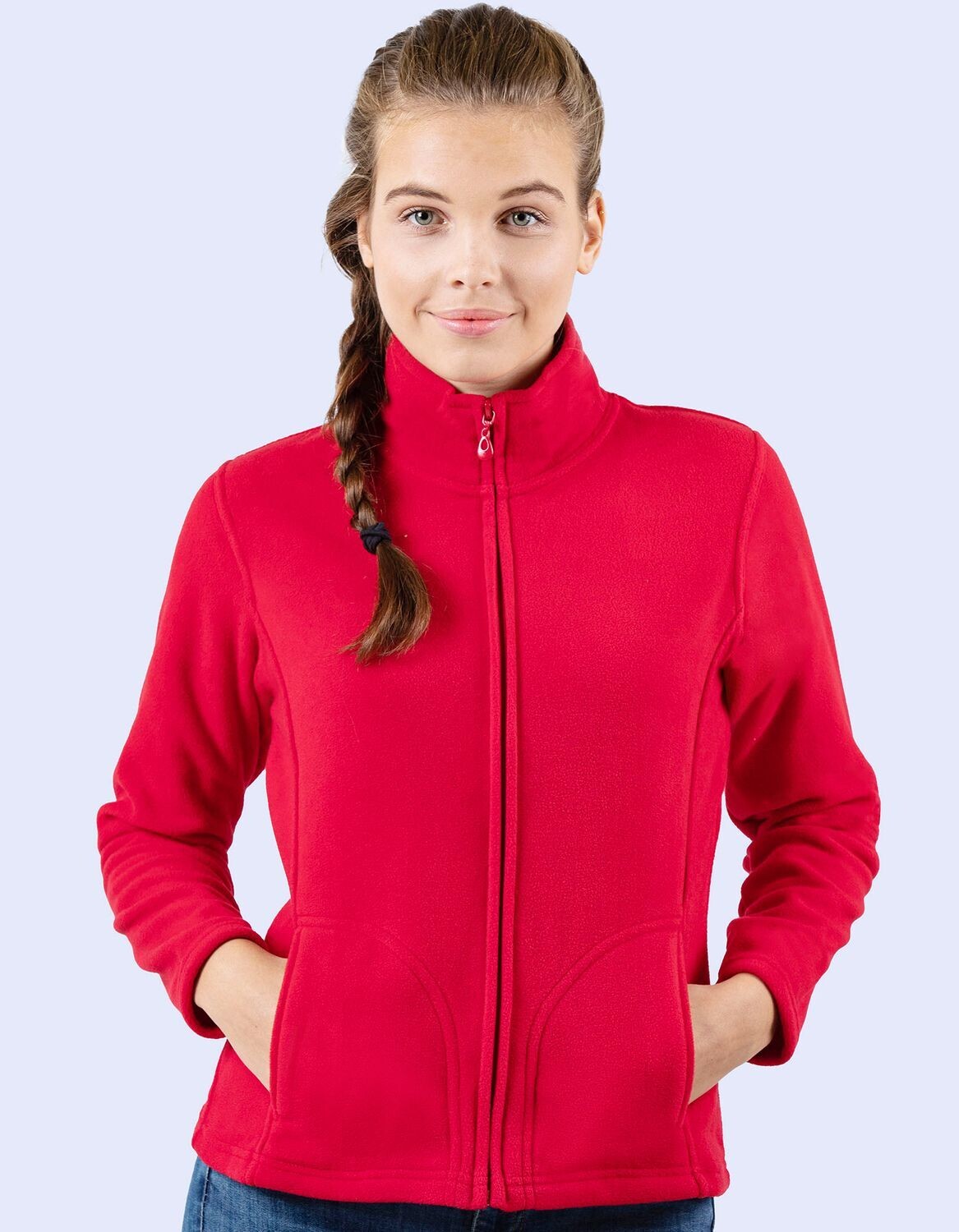 Giacca in pile con zip integrale da donna