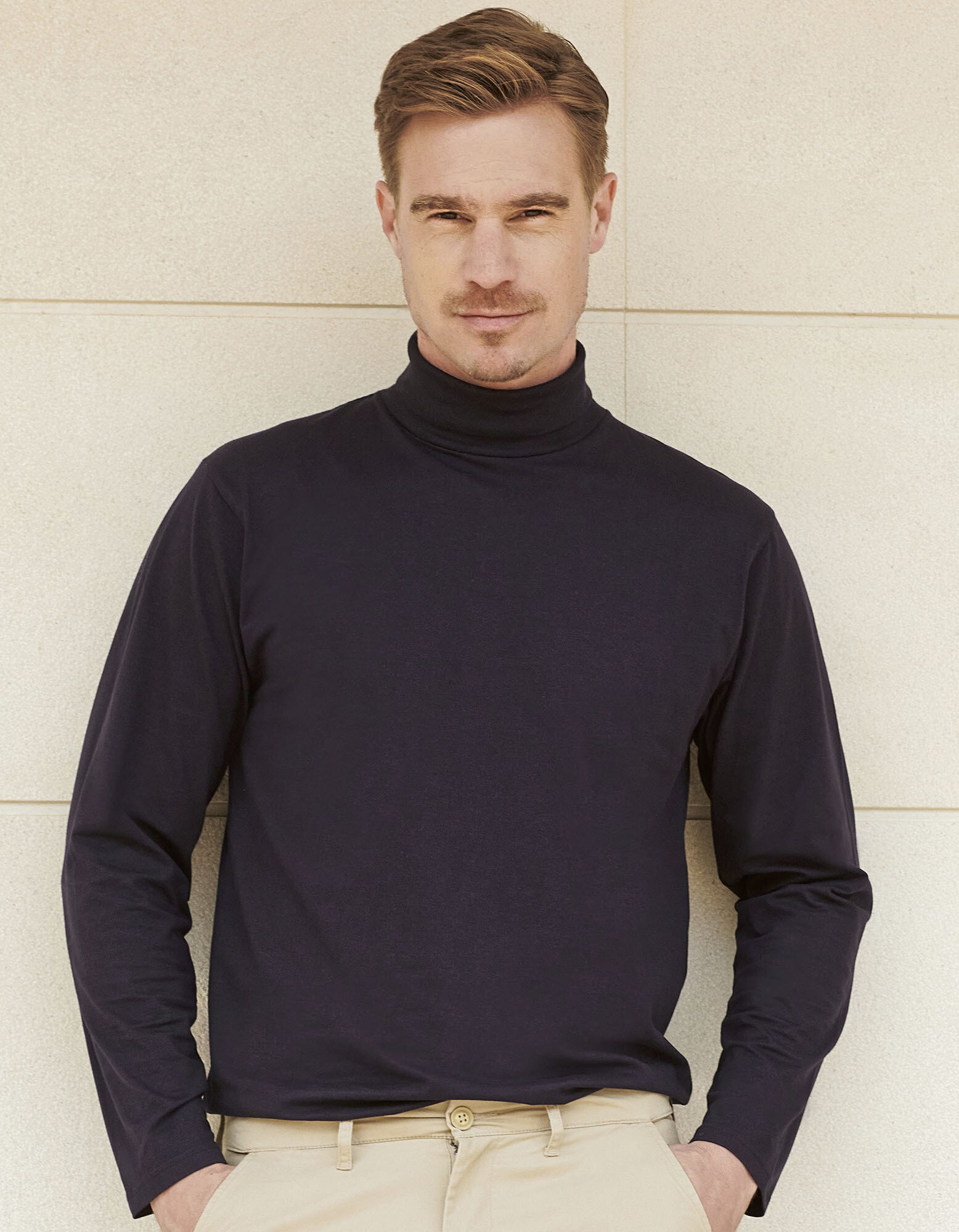Roll-neck long-sleeve top