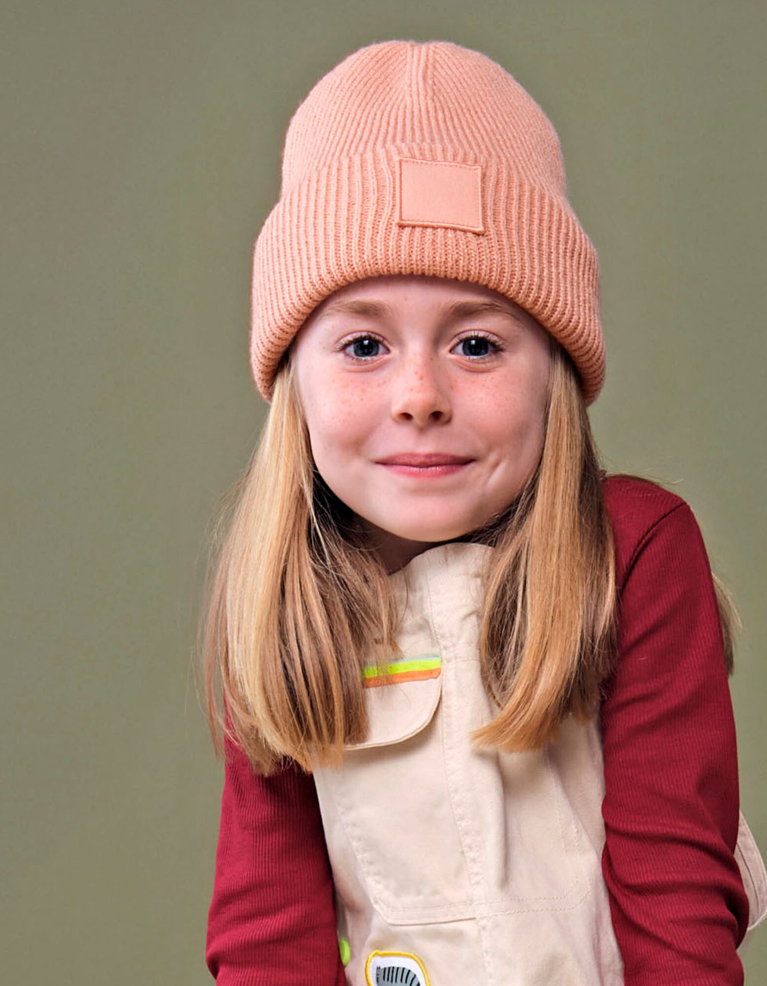Kids Deep Cuffed Tonal Patch Beanie