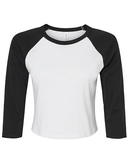 Maglietta da bambina a maniche raglan 3/4 con lavorazione a micro coste