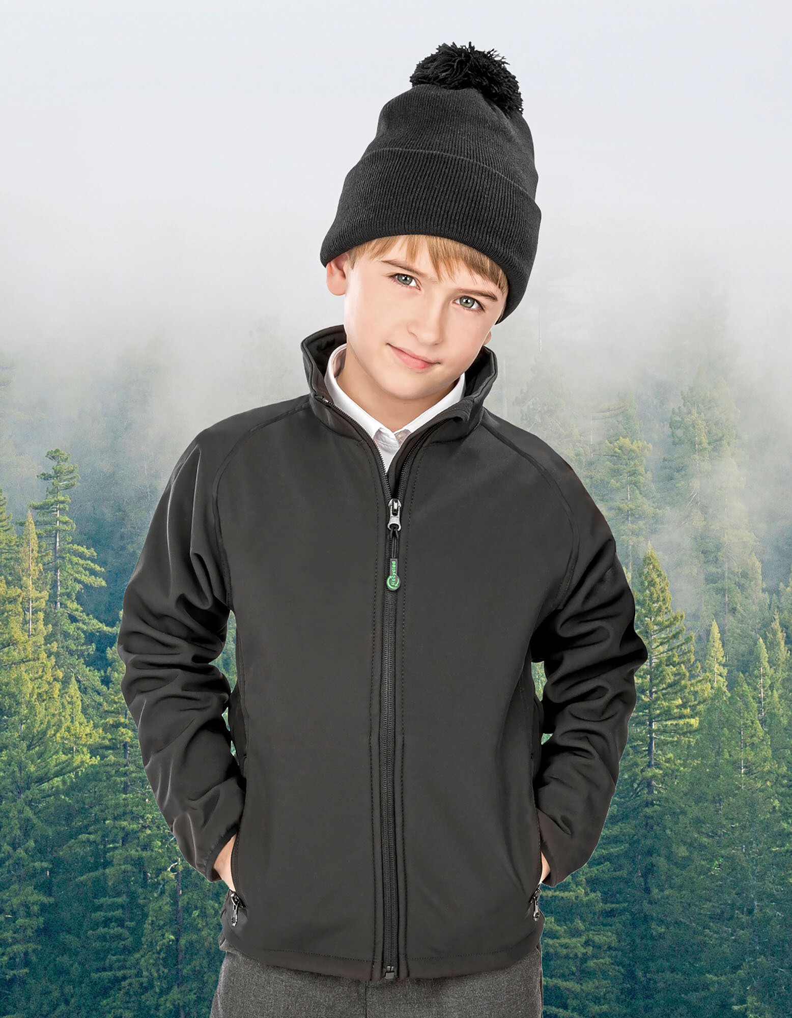 Recycled 2-Layer Printable Junior Softshell Jacket
