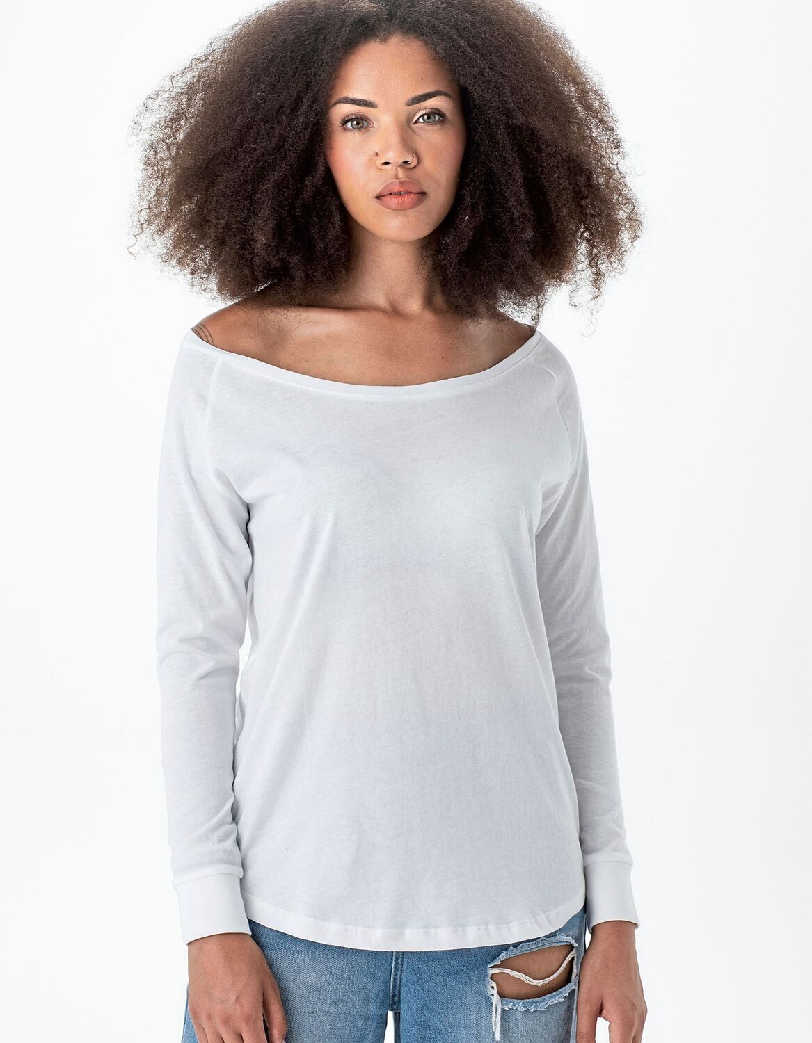 Camiseta de manga larga de corte holgado para mujer