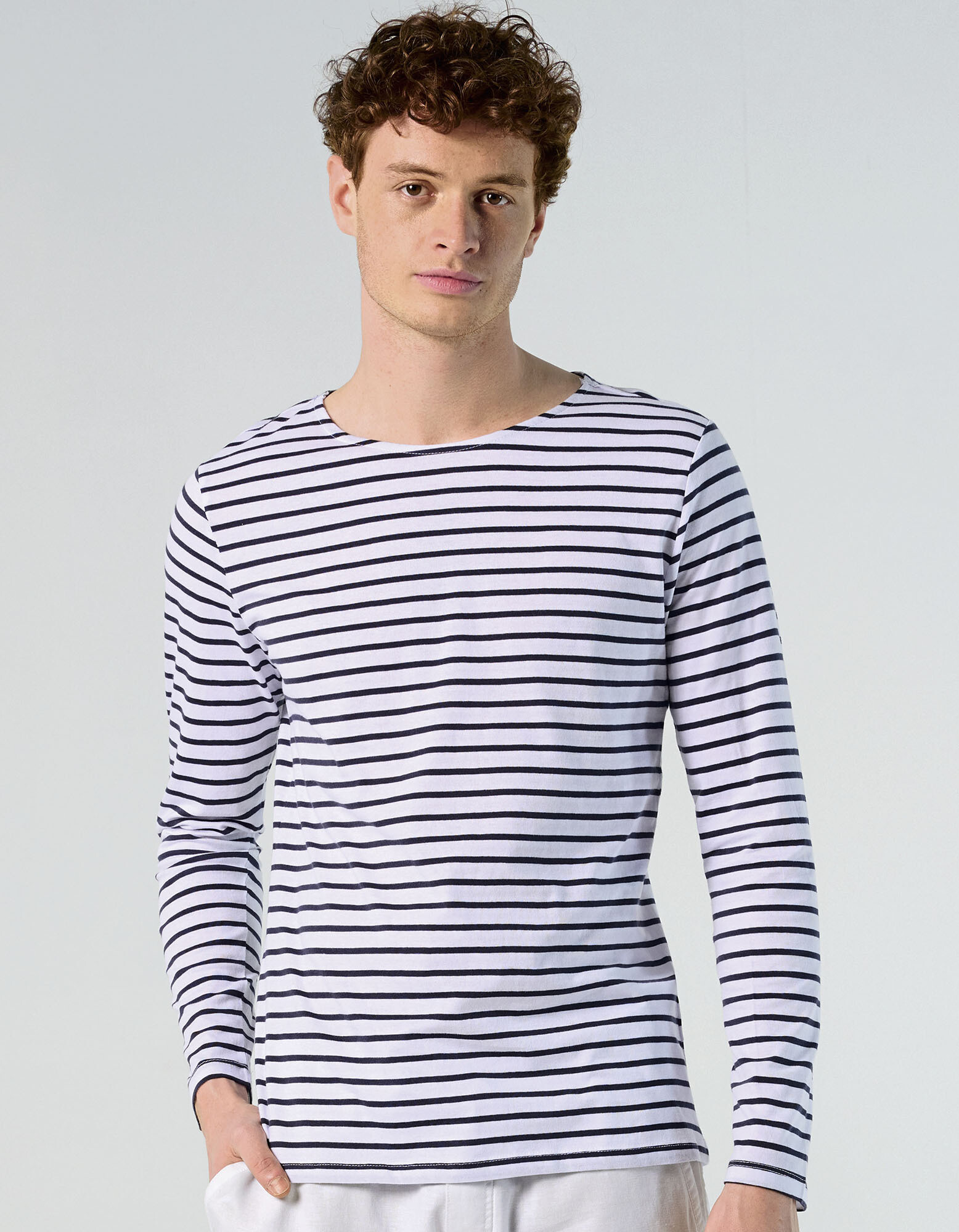 Men´s Long Sleeve Striped T-Shirt Marine