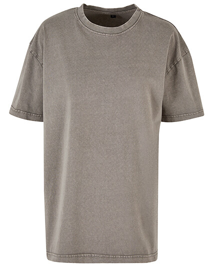 Maglietta oversize da donna con effetto acid wash