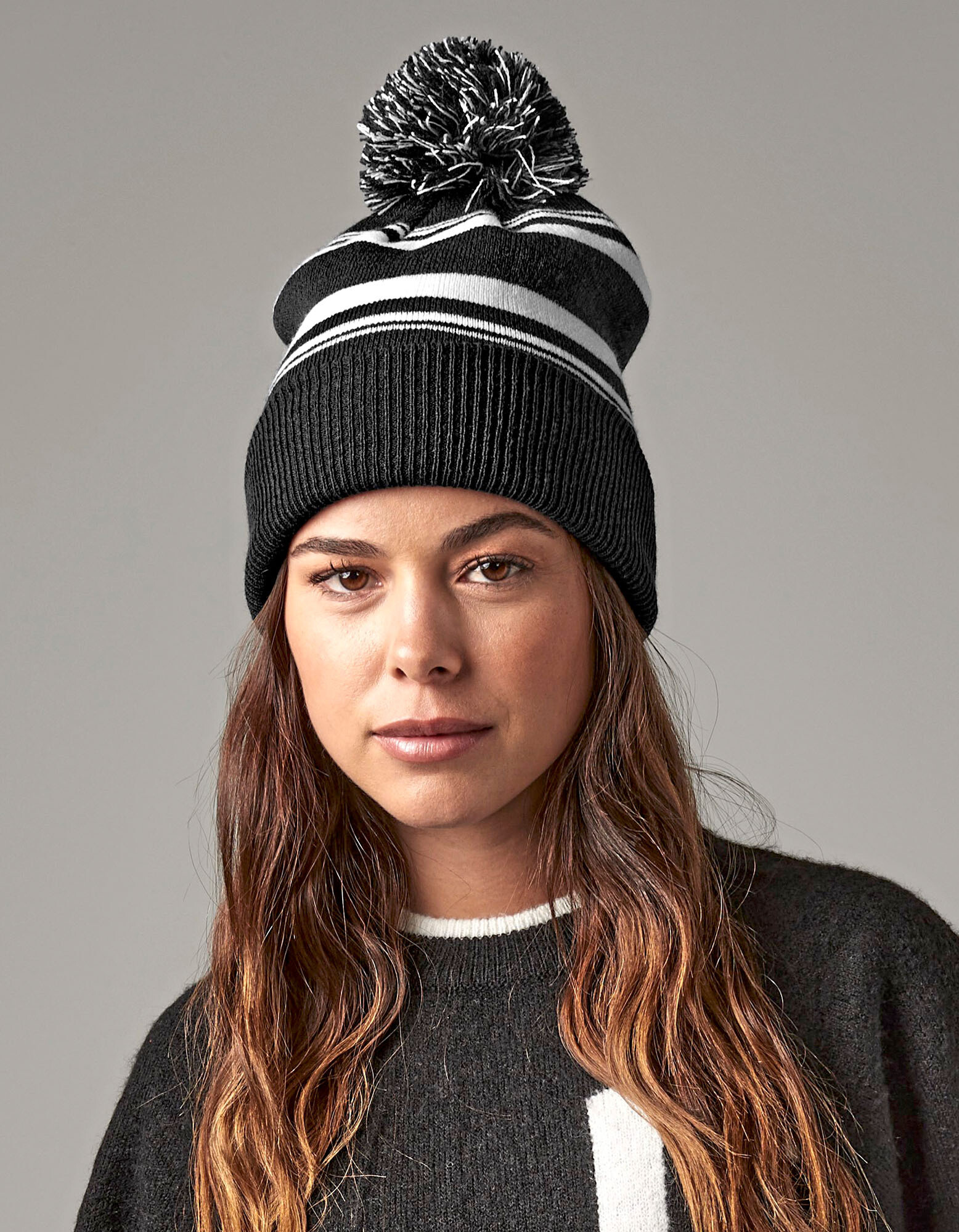 Striped Fan Beanie