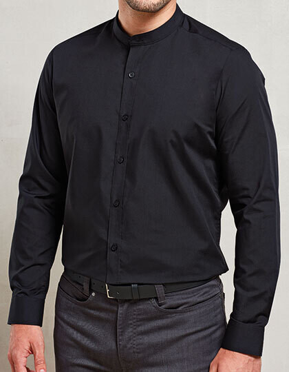 Men´s Banded Collar Grandad Long Sleeve Shirt