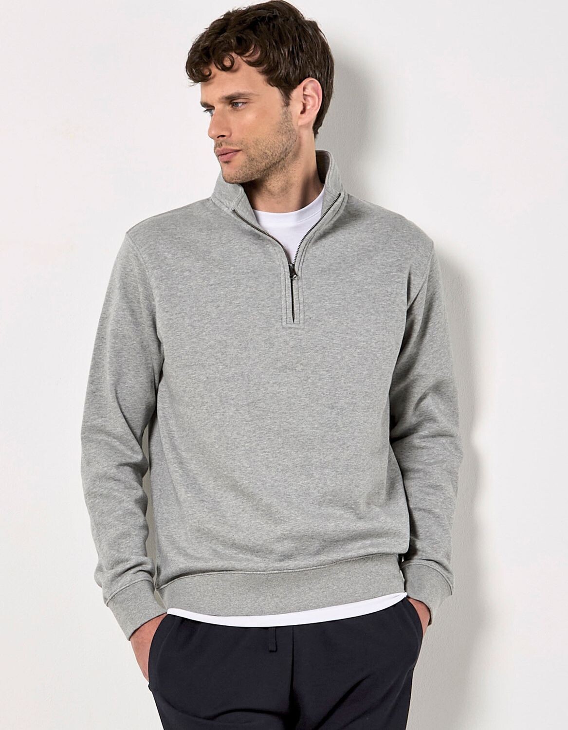 Felpa 1/4 di zip regular fit