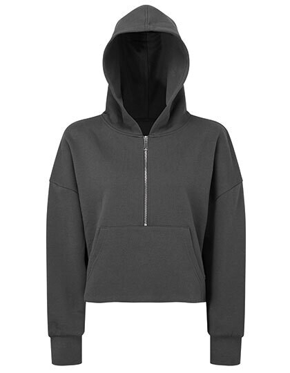 Sweat à capuche femme demi-zip