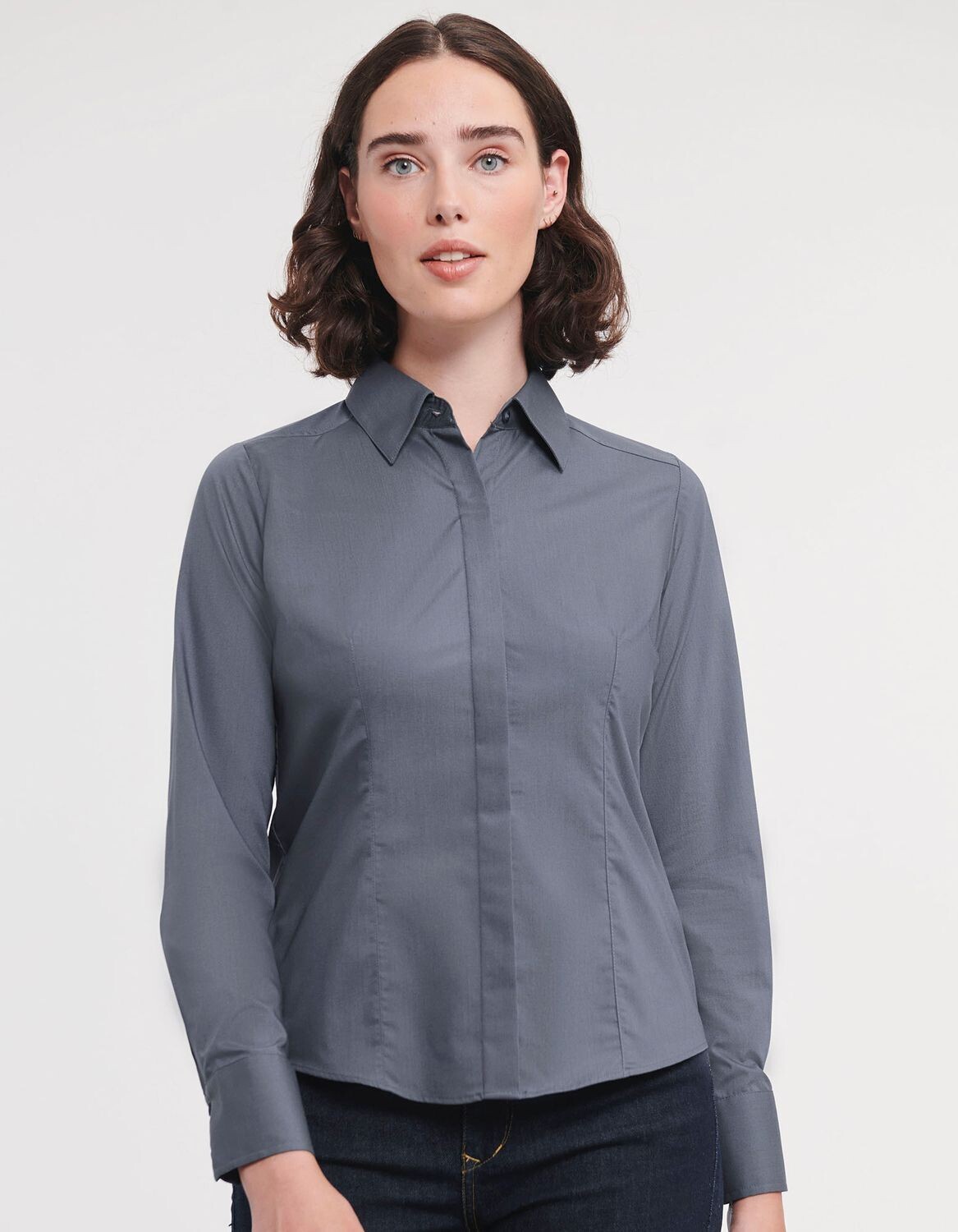 Camicia a maniche lunghe da donna in popeline di policotone