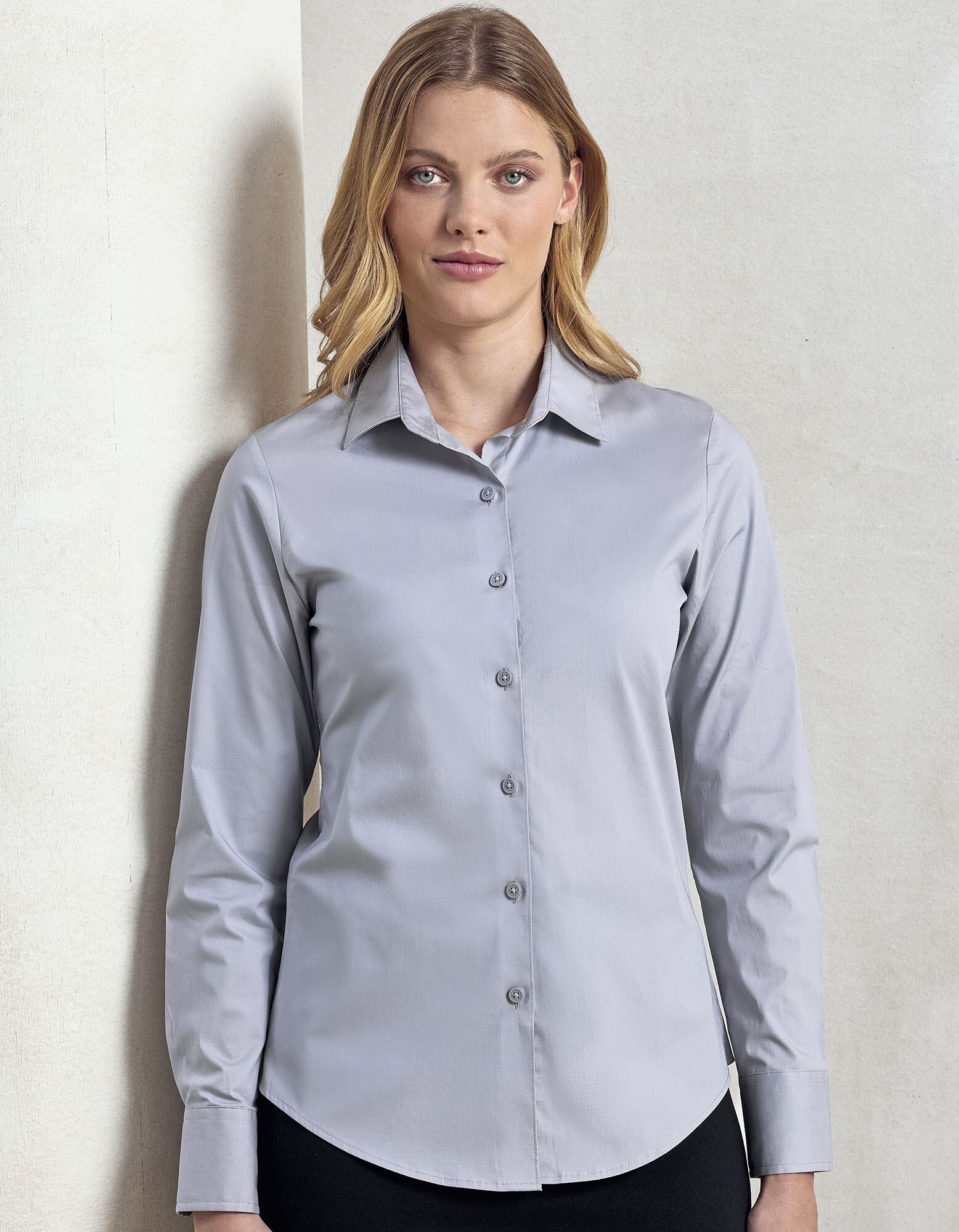 Women´s Stretch Fit Poplin Long Sleeve Cotton Shirt