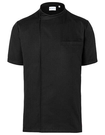 Basic short-sleeved throw-over chef's shirt