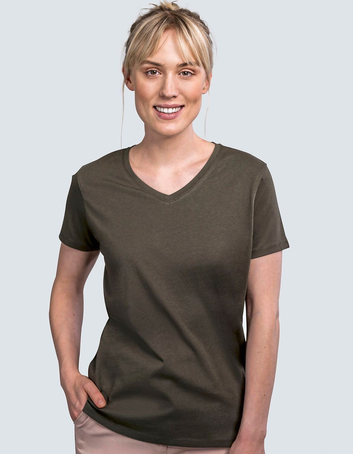 T-shirt donna di lusso con scollo a V
