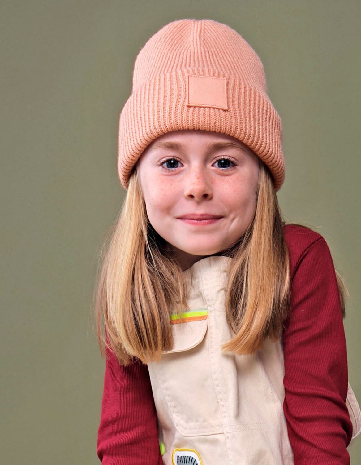 Berretto con polsini profondi e patch tonale per bambini