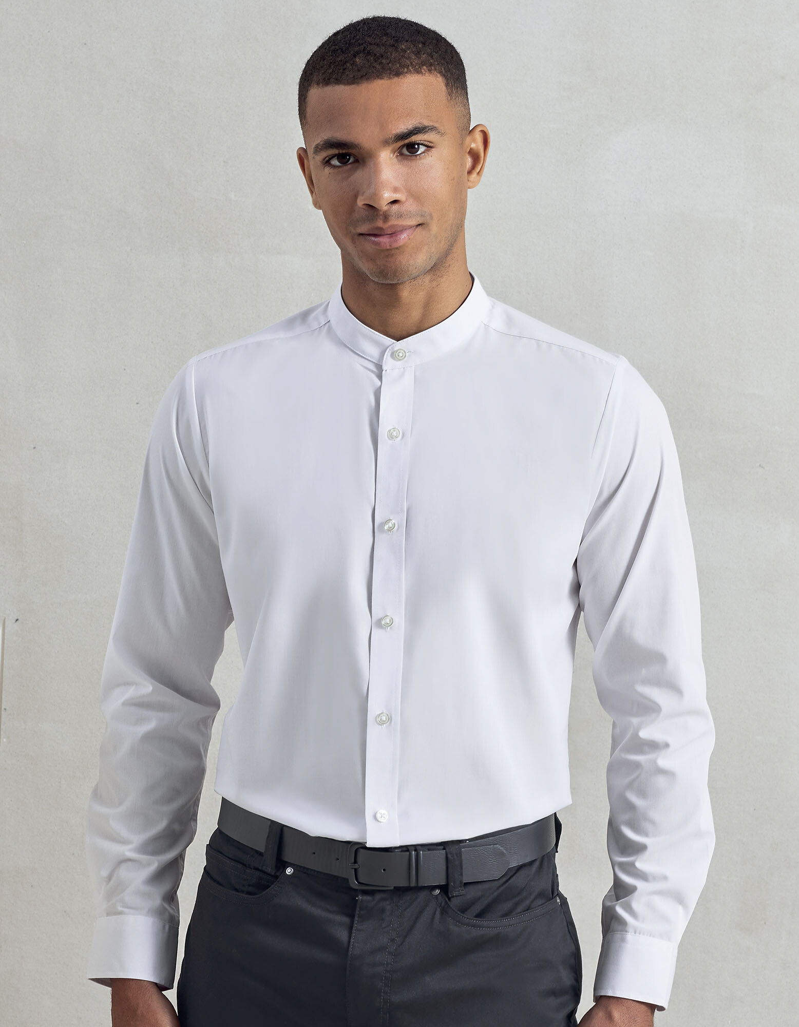 Men´s Banded Collar Grandad Long Sleeve Shirt