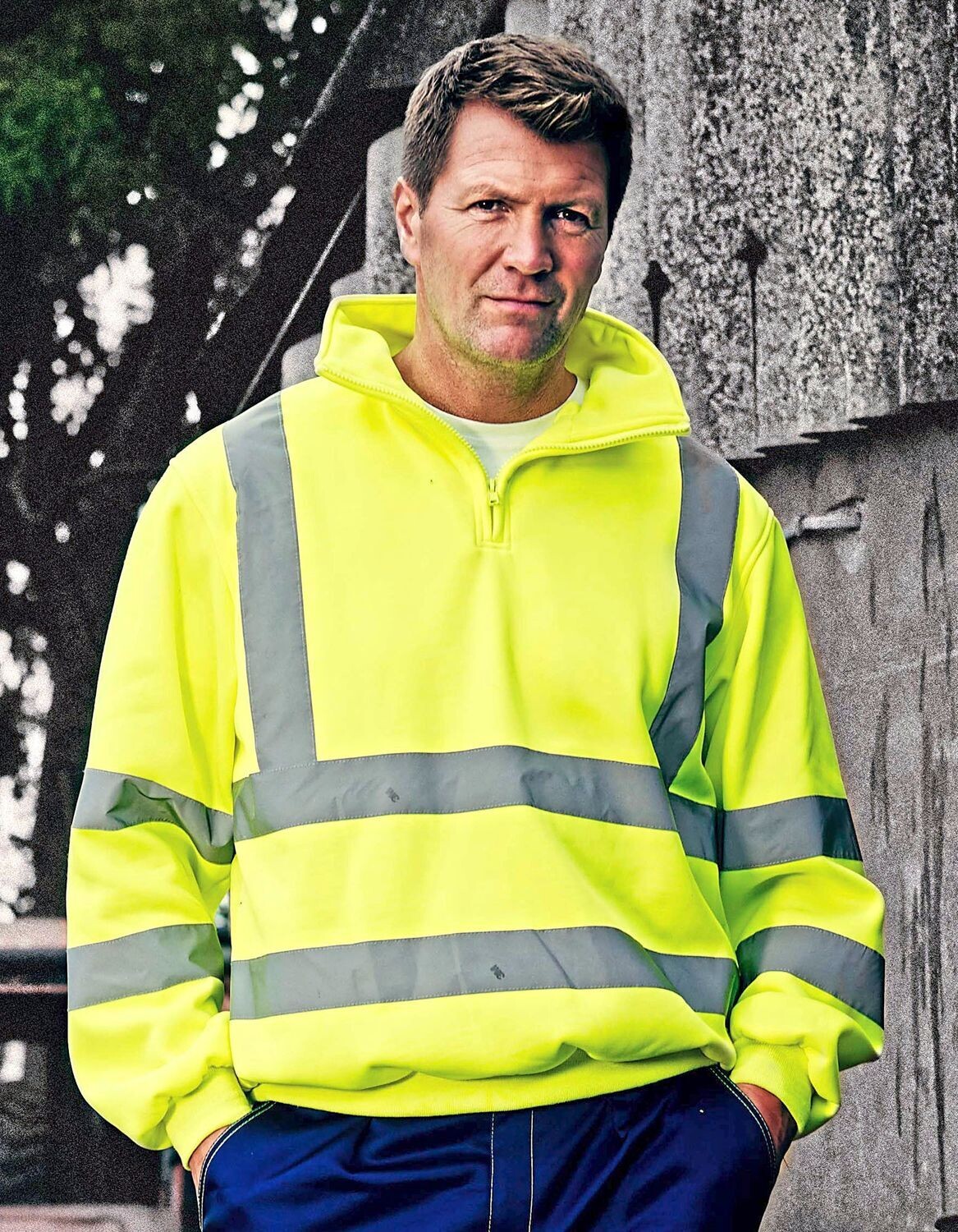 Felpa Hi-Vis 1/4 di zip